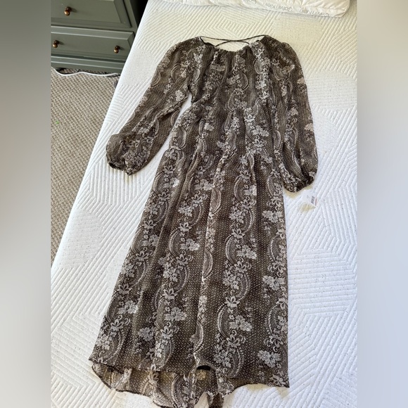 Anthro En Saison xs-s NWT Paisley Long Sleeve Maxi Dress - Picture 10 of 15
